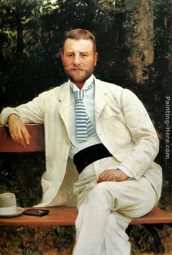 Portrait of Gustav Pongratz painting - Vlaho Bukovac Portrait of Gustav Pongratz art painting